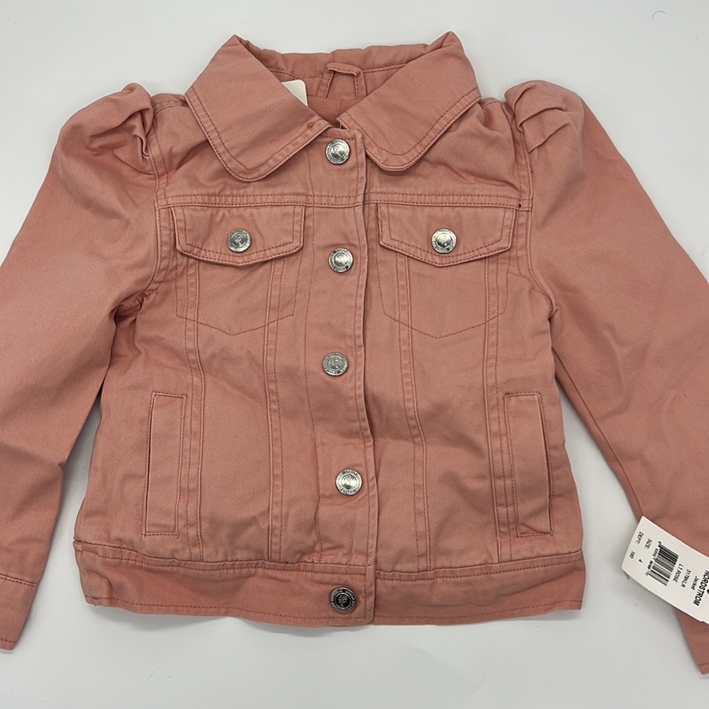 urban republic girl’s puff sleeve denim jacket nwt